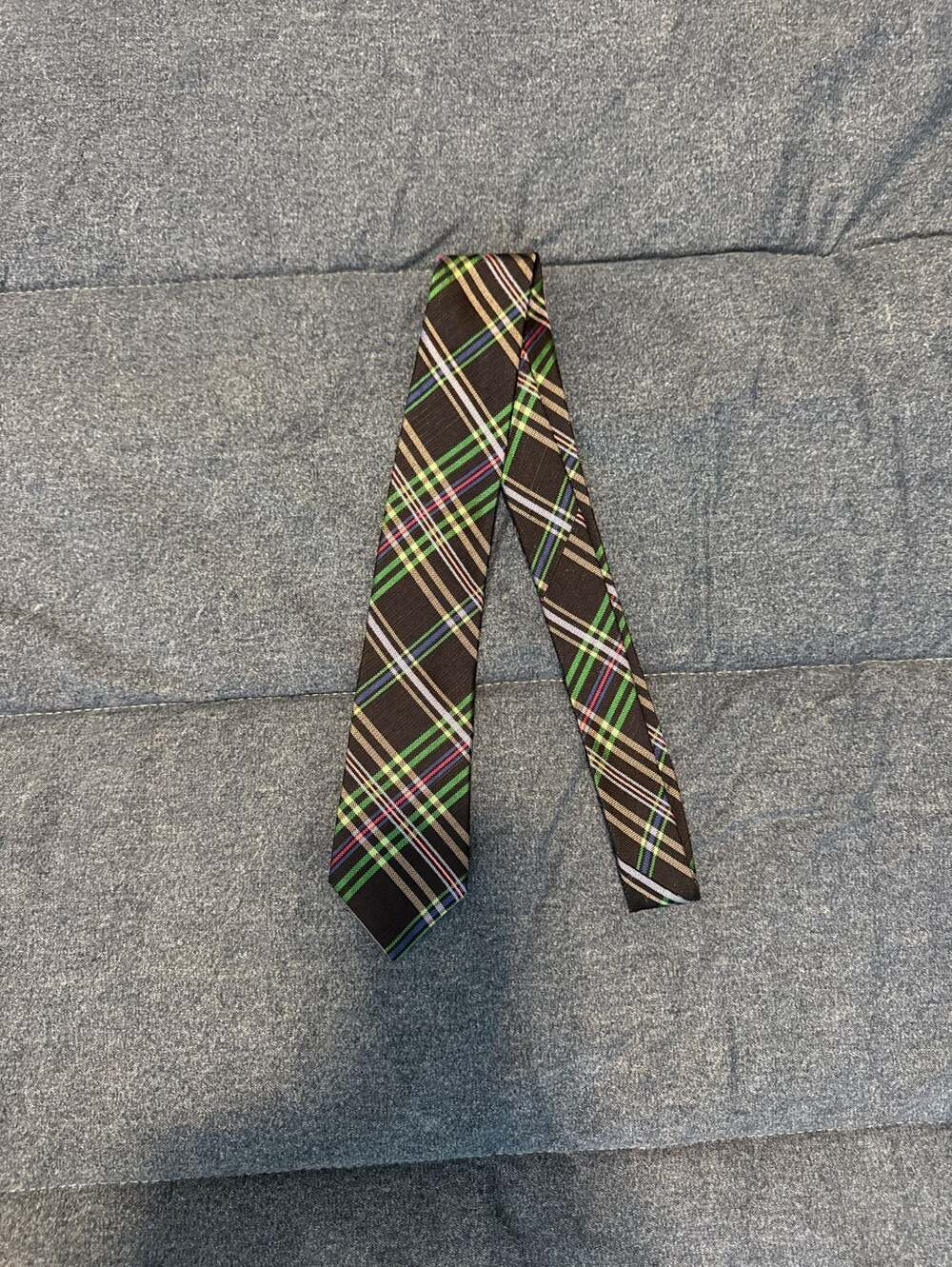 Ben Sherman Skinny Plaid Silk Tie Multicolor Check
